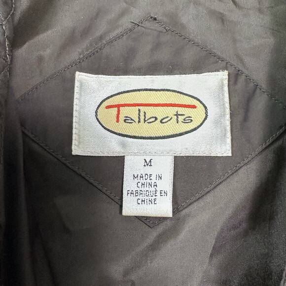 Vintage Talbots Mid Length Quilted Jacket Womens Size M Espresso Brown Preppy - Picture 4 of 7